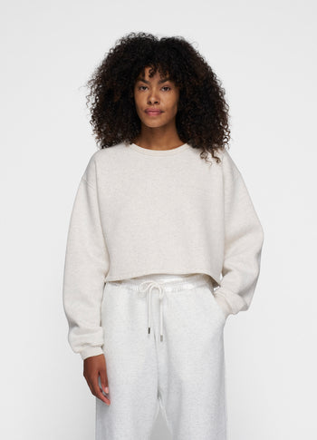 cropped statement sweater | soft white melee