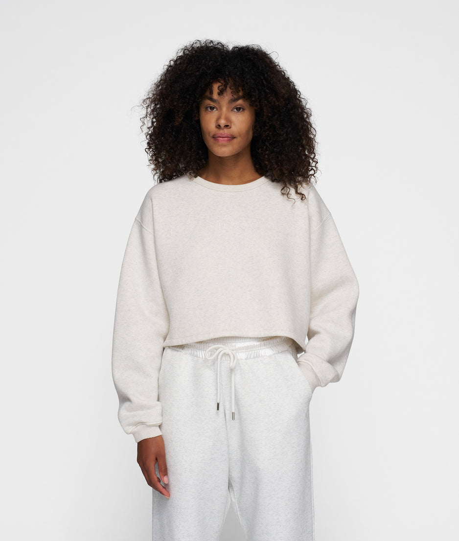 cropped statement sweater | soft white melee