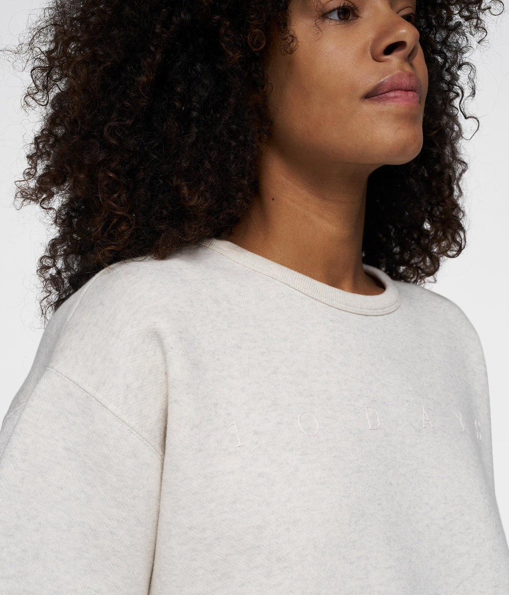 cropped statement sweater | soft white melee