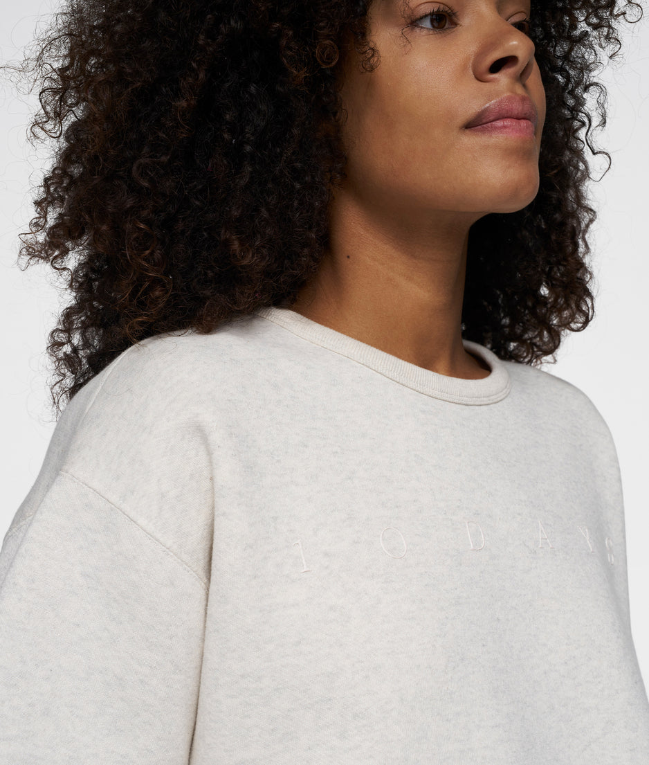 cropped statement sweater | soft white melee