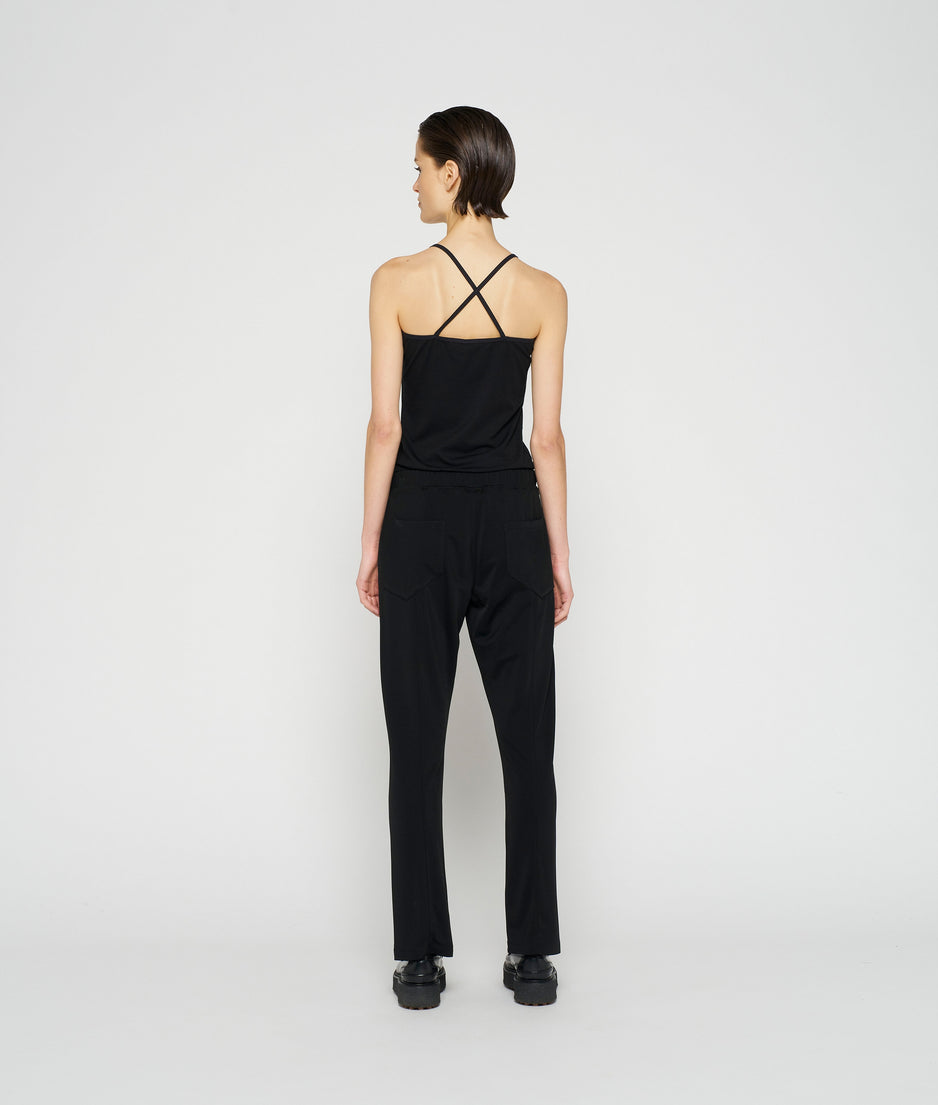 flowy jogger crepe | black