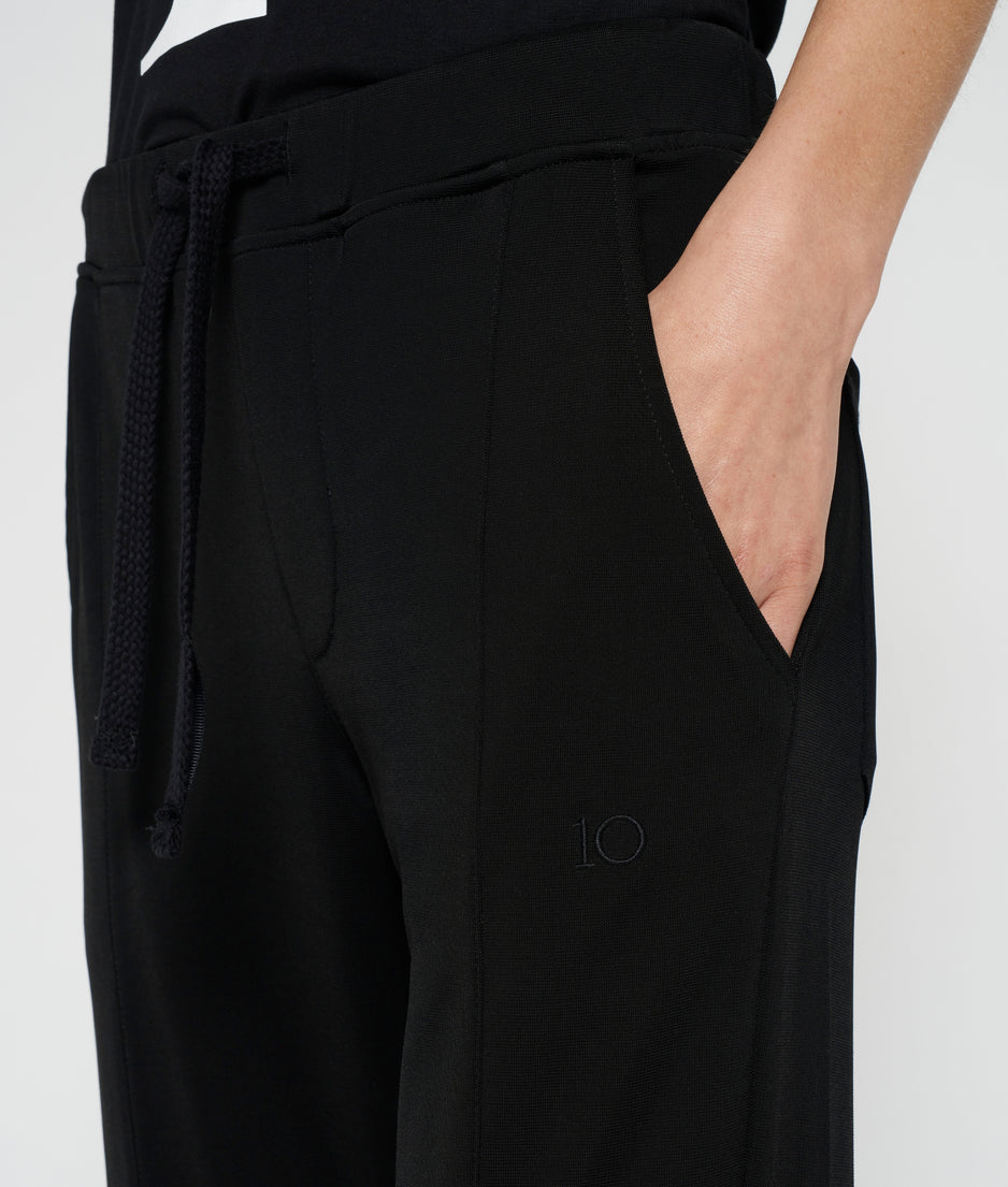 flowy jogger crepe | black