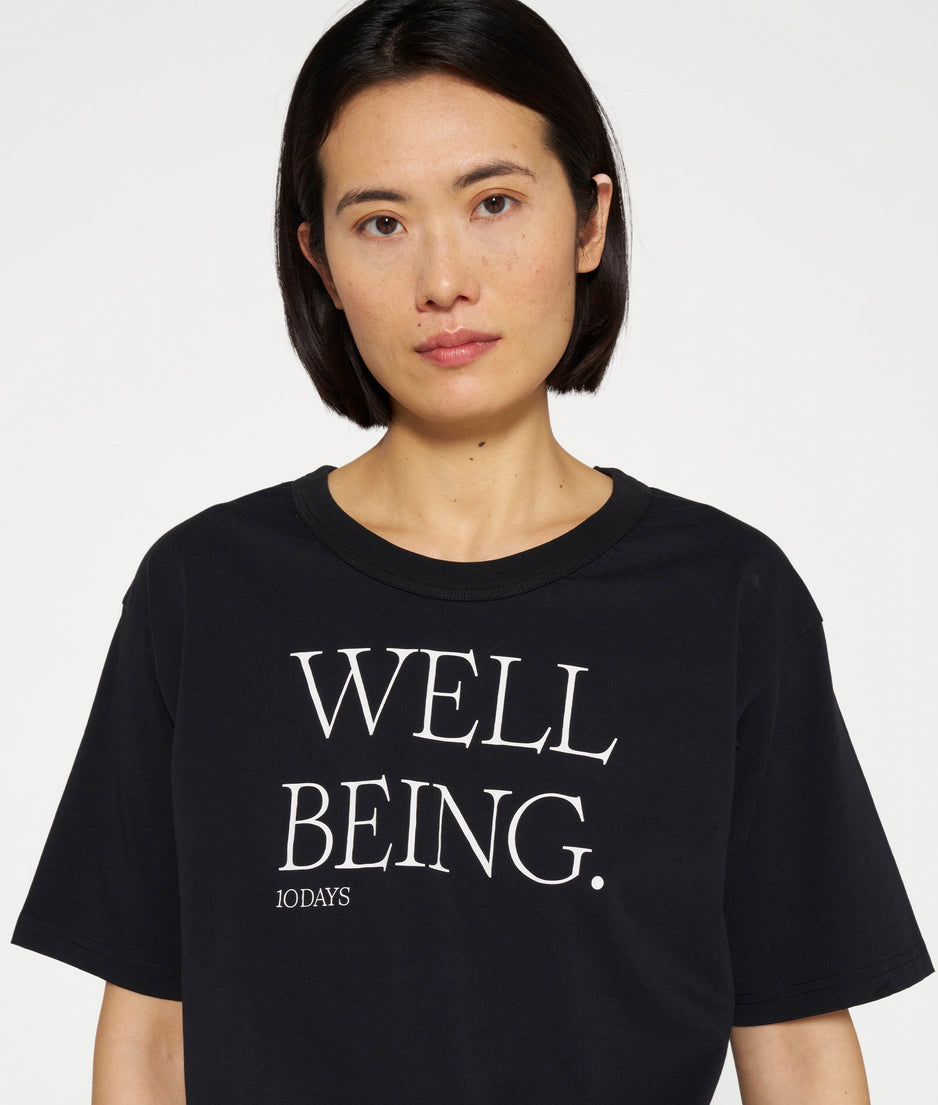 cotton tee well being | black