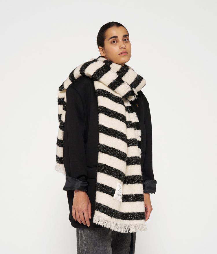 scarf stripes | ecru/black