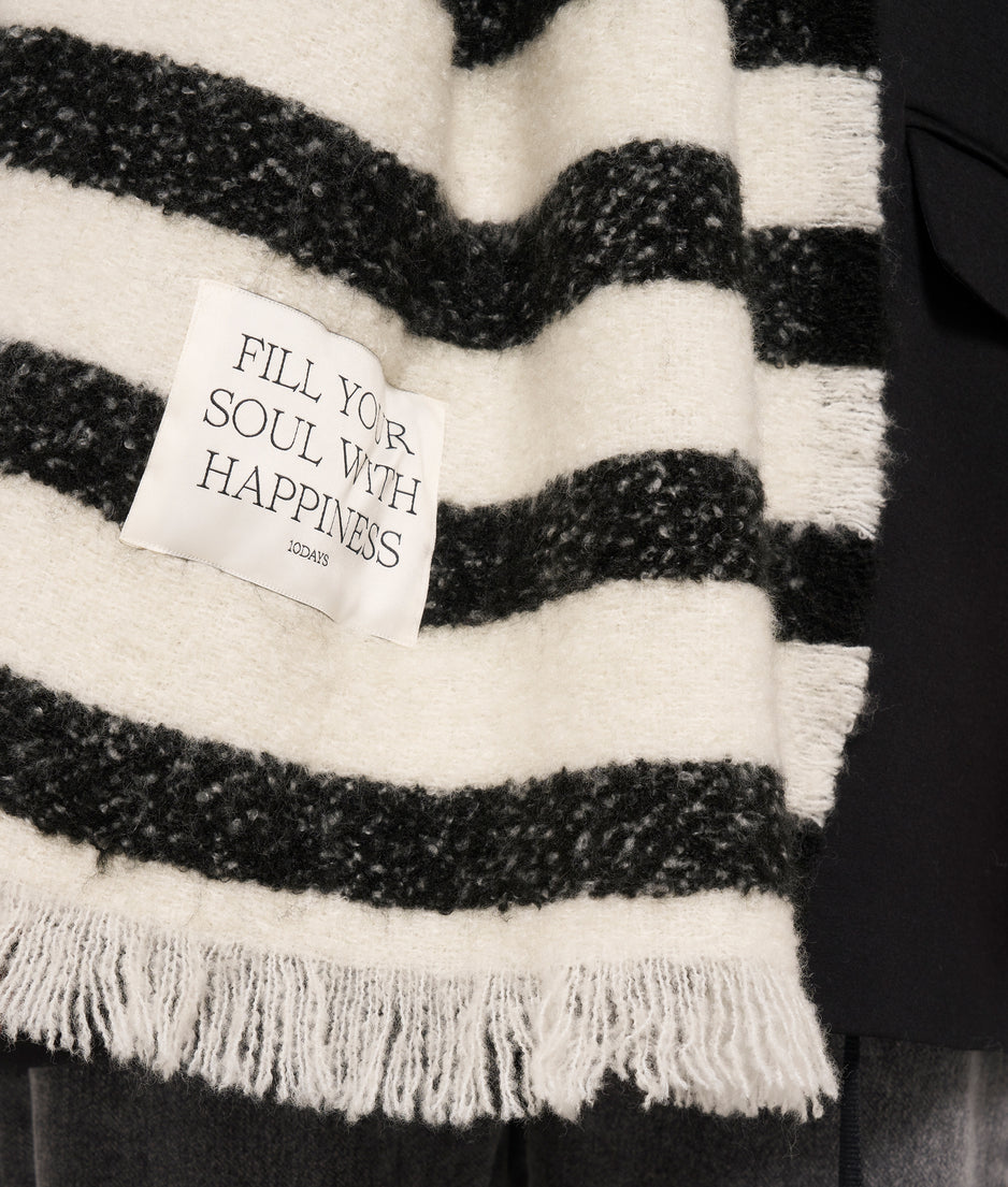 scarf stripes | ecru/black