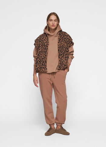 teddy gilet leopard | dark fudge