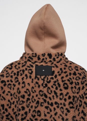 teddy gilet leopard | dark fudge