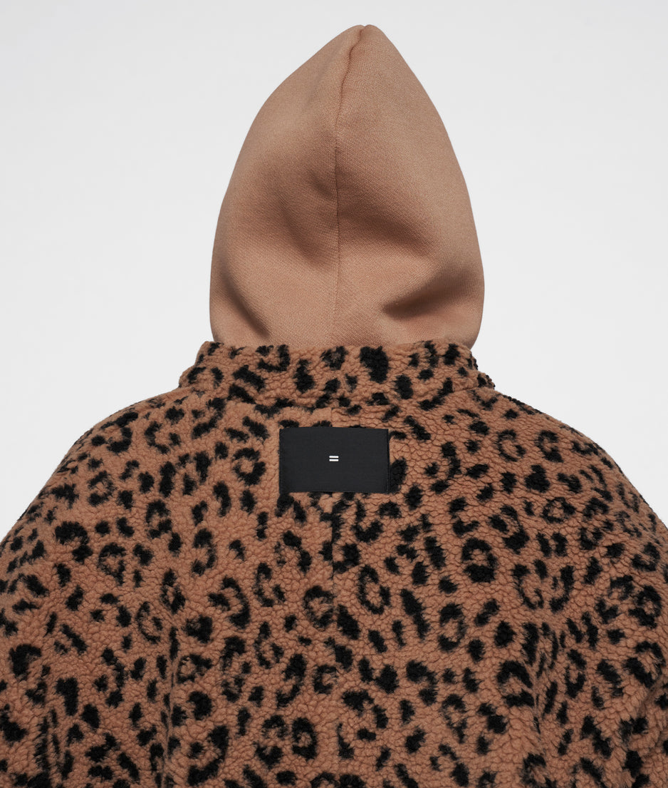 teddy gilet leopard | dark fudge