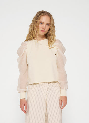 soft sweater puff sleeve | light natural