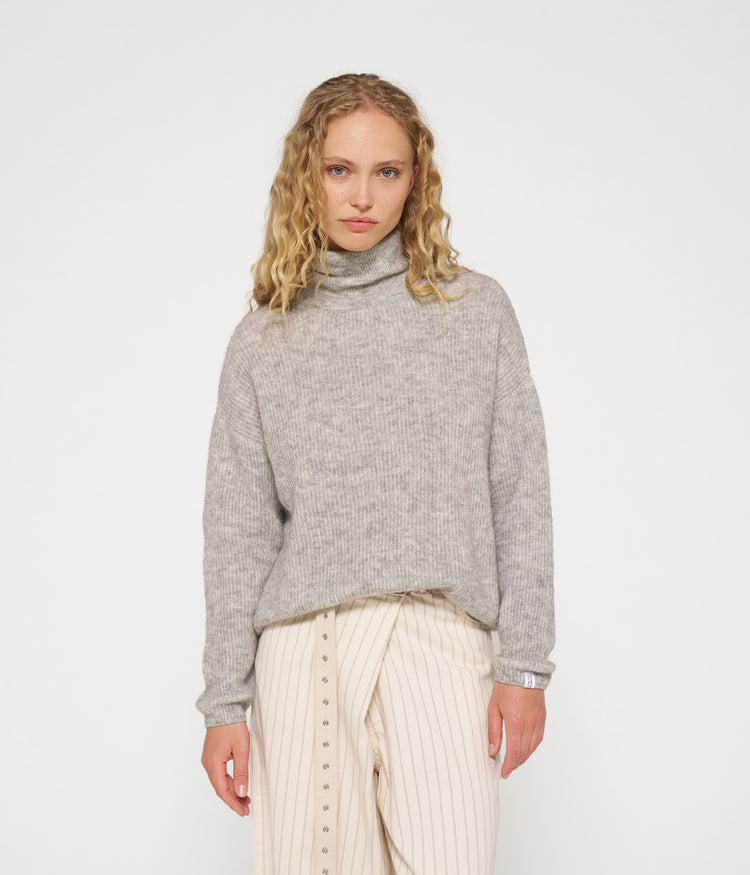 coll sweater soft knit | light grey melee