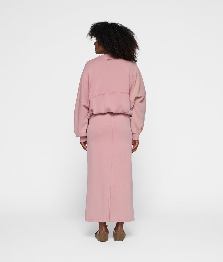 fitted skirt fleece | raspberry