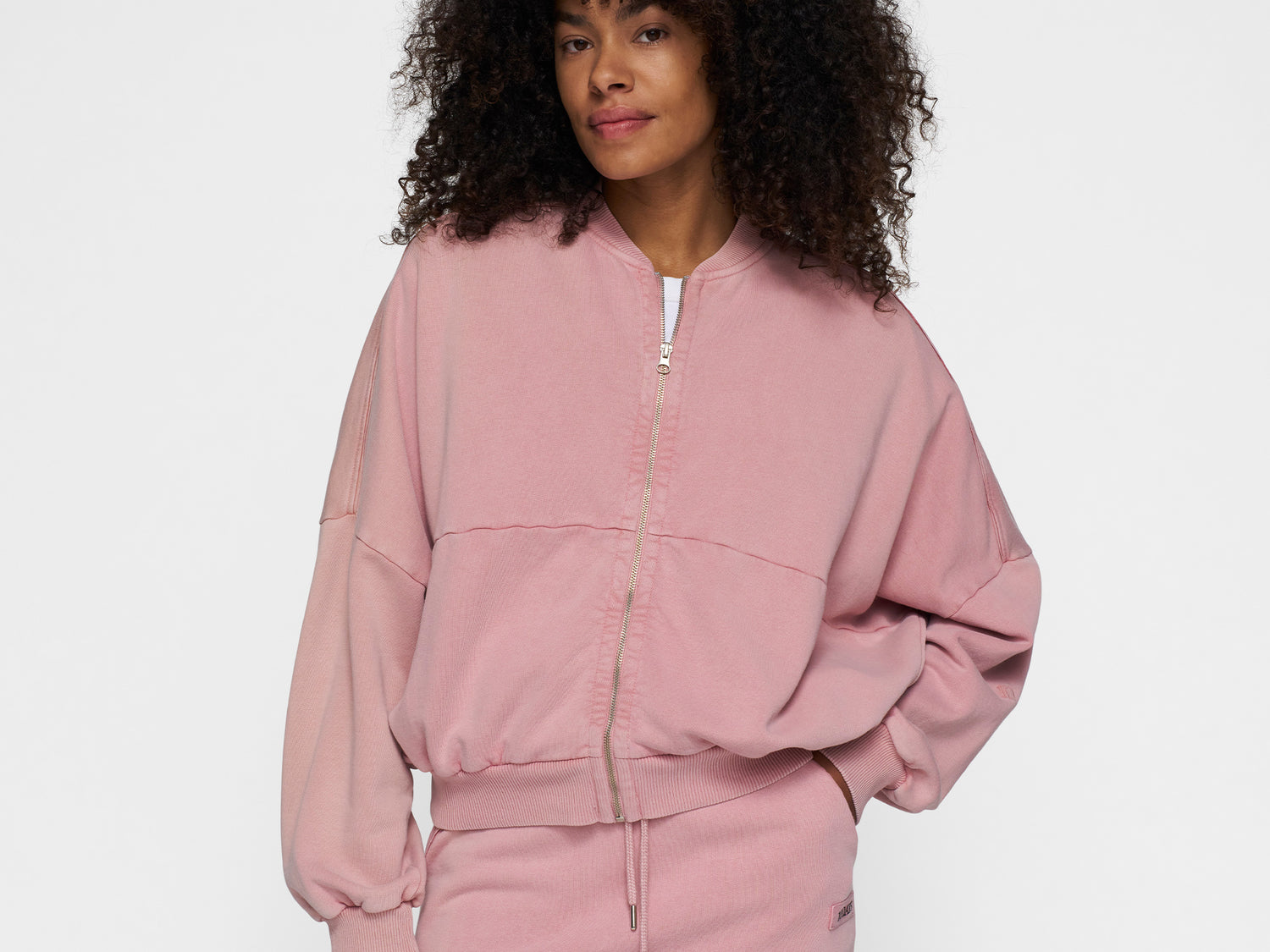 bomber cardigan | raspberry