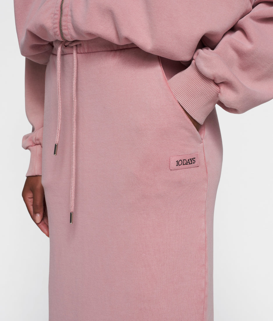 fitted skirt fleece | raspberry