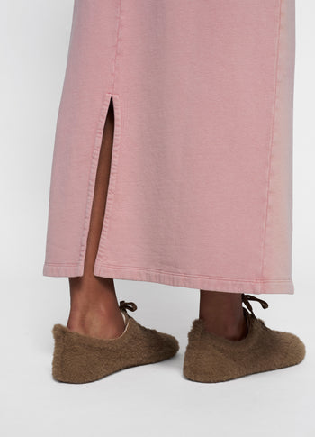 fitted skirt fleece | raspberry