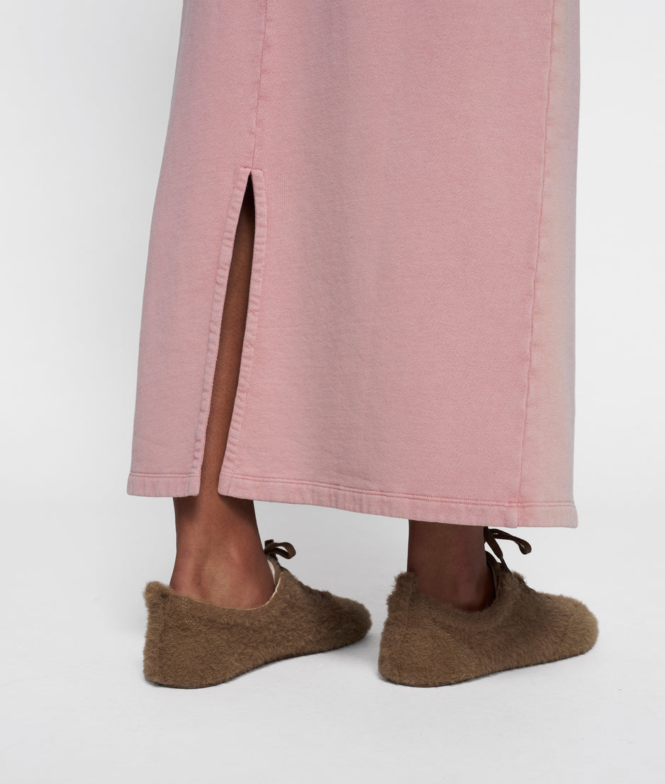 fitted skirt fleece | raspberry