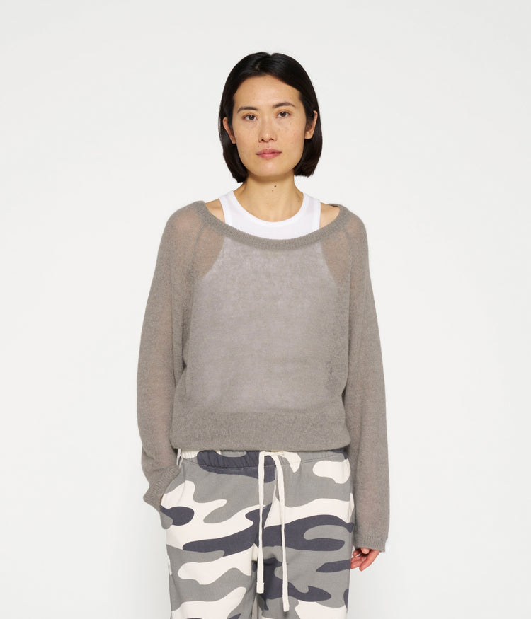 thin knit sweater | sage