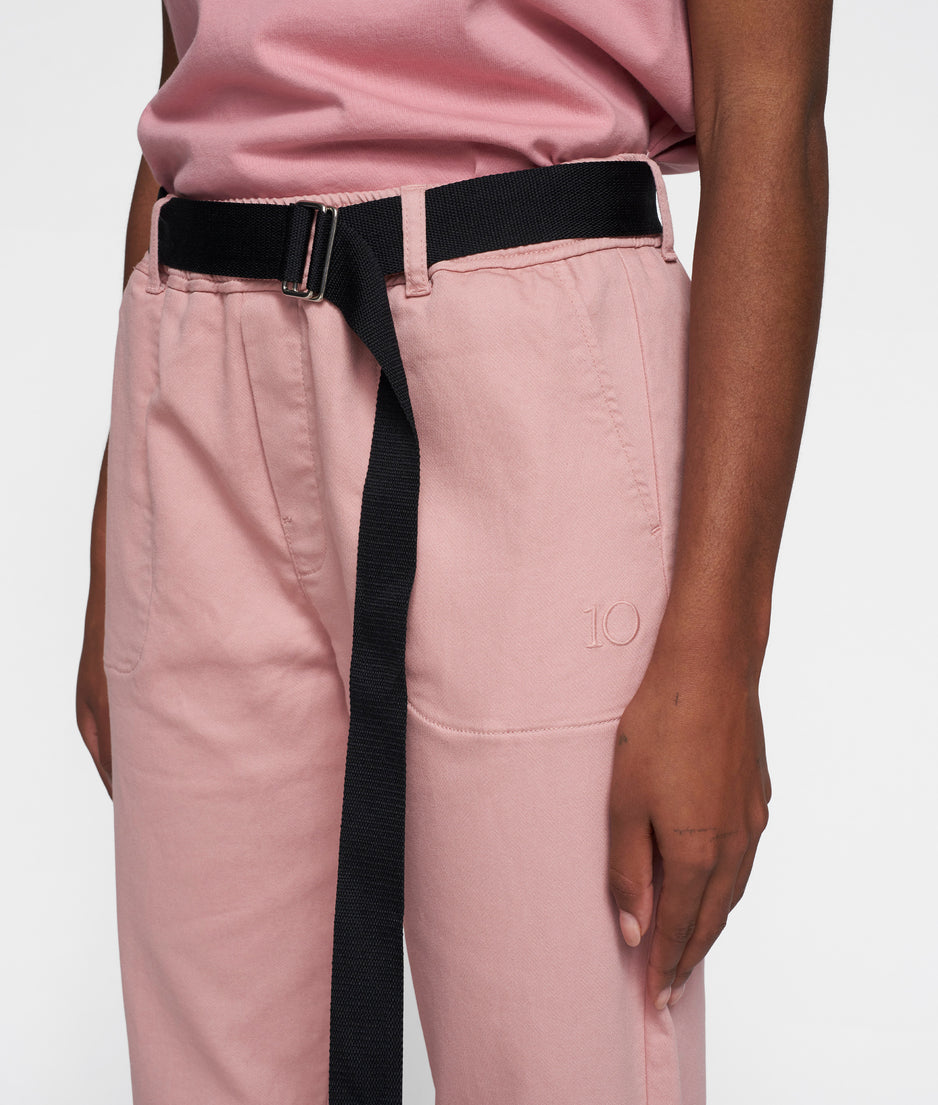 belted pants jog | raspberry