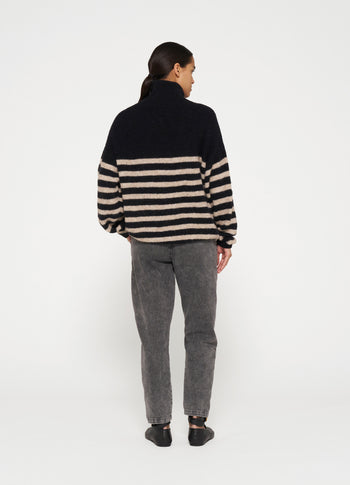 coll sweater knit stripes | black/light latte