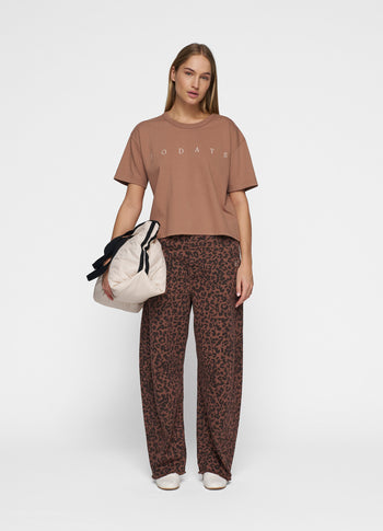 western pants leopard | dark fudge