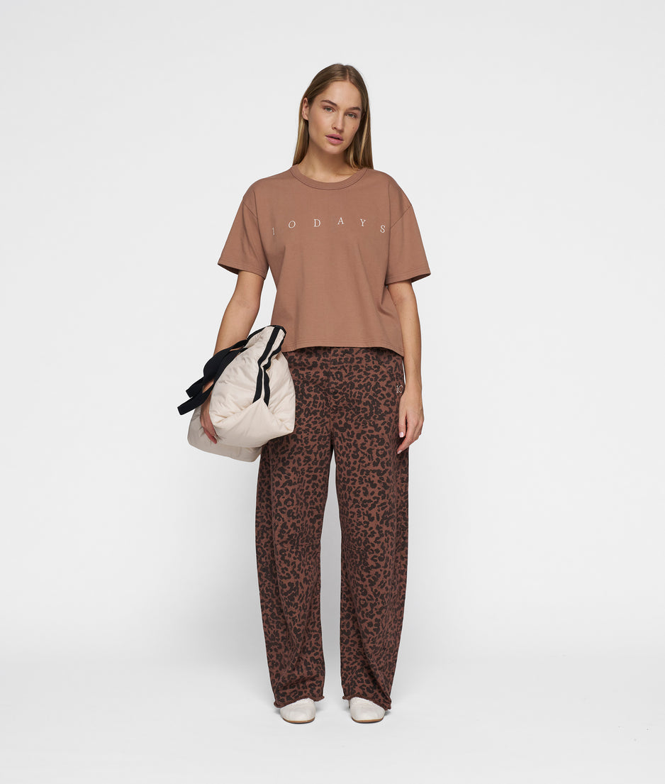 western pants leopard | dark fudge