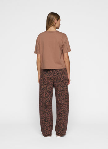 western pants leopard | dark fudge