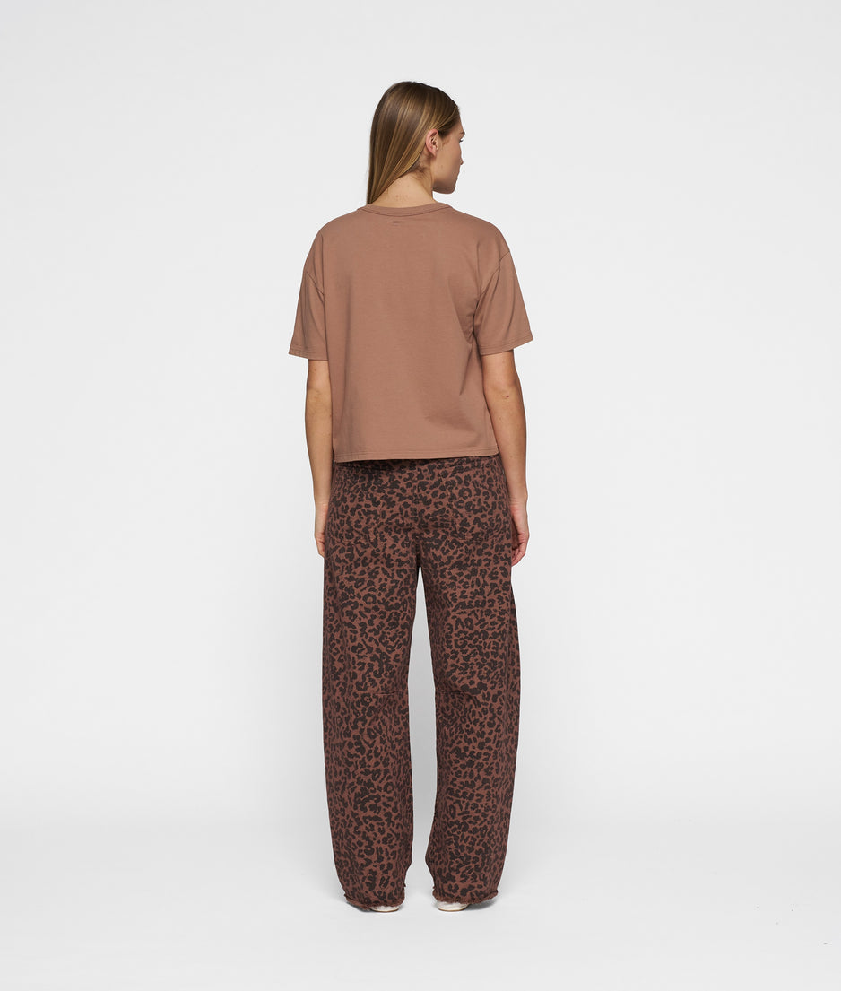 western pants leopard | dark fudge