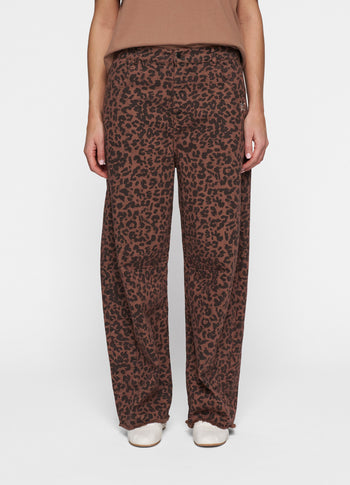 western pants leopard | dark fudge