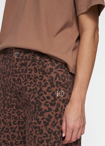 western pants leopard | dark fudge