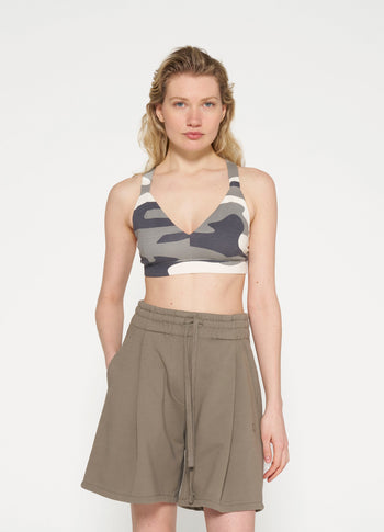 sporty bra camo | sage