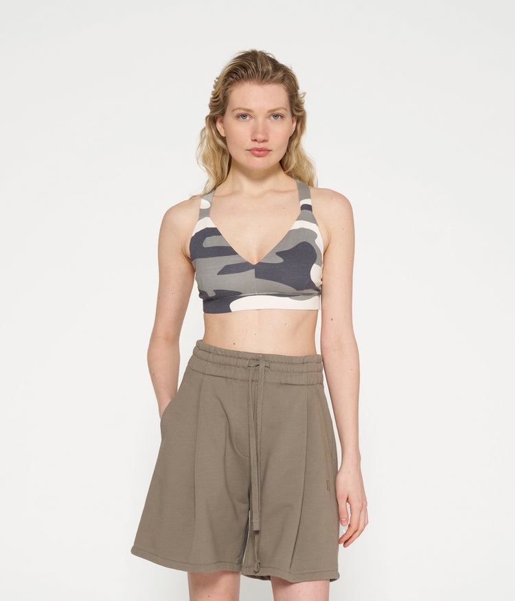 sporty bra camo | sage