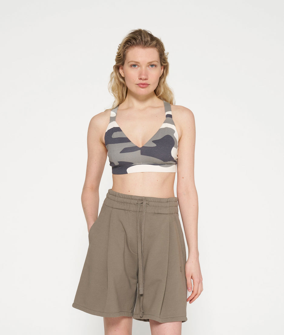 sporty bra camo | sage