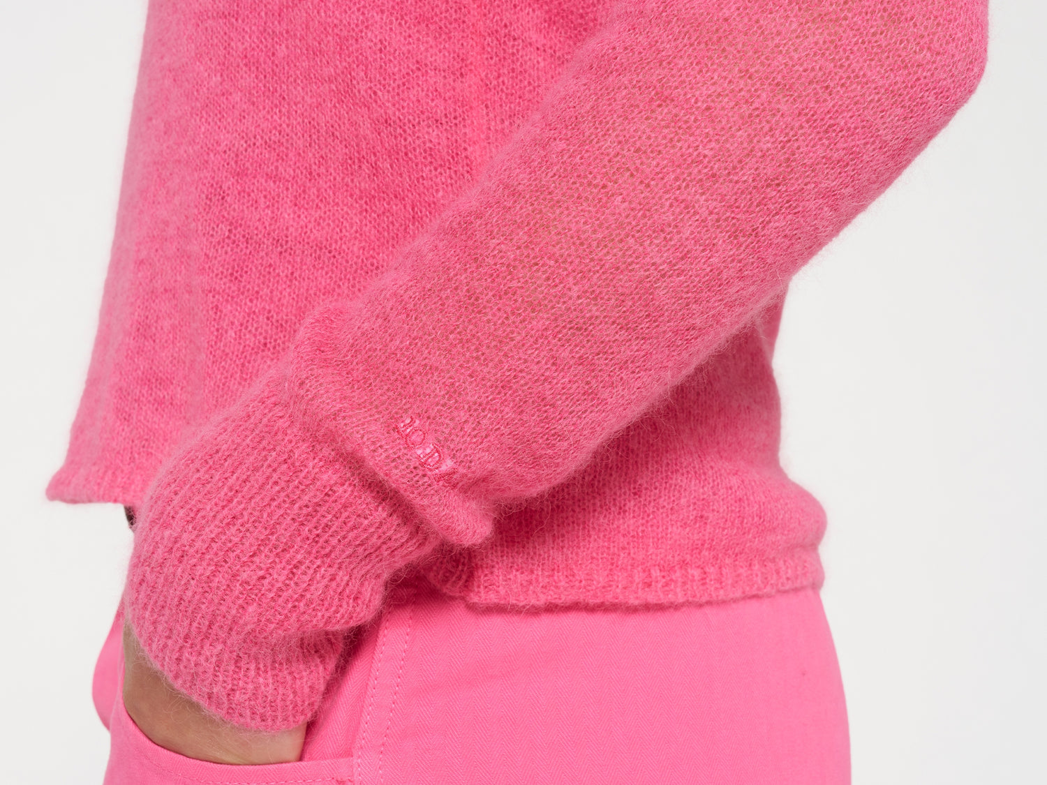 tee thin knit | bright pink