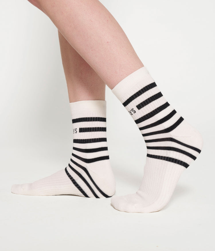 socks stripes | ecru/black