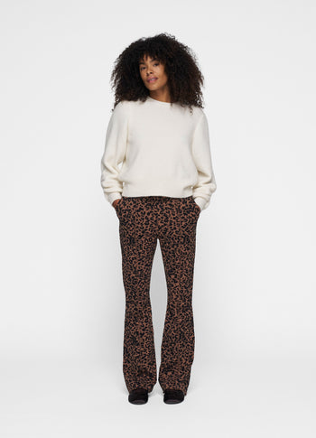 flared pants leopard | dark fudge