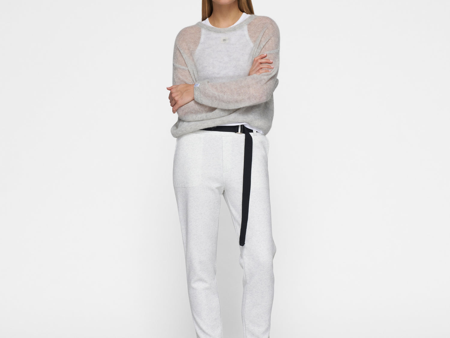 belted pants neoprene | white melee