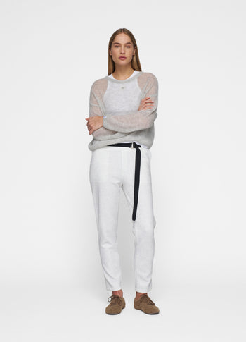 belted pants neoprene | white melee