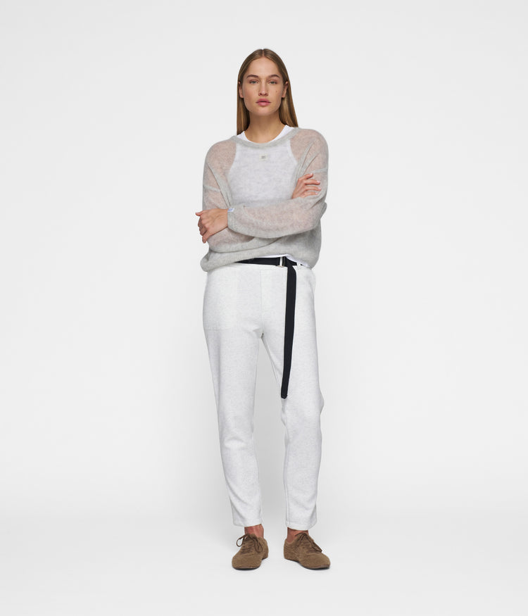 belted pants neoprene | white melee