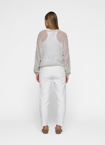 belted pants neoprene | white melee