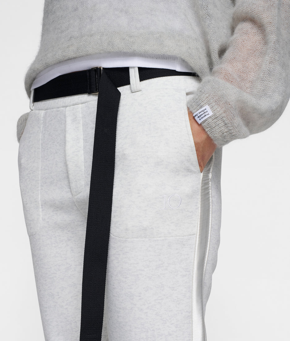 belted pants neoprene | white melee