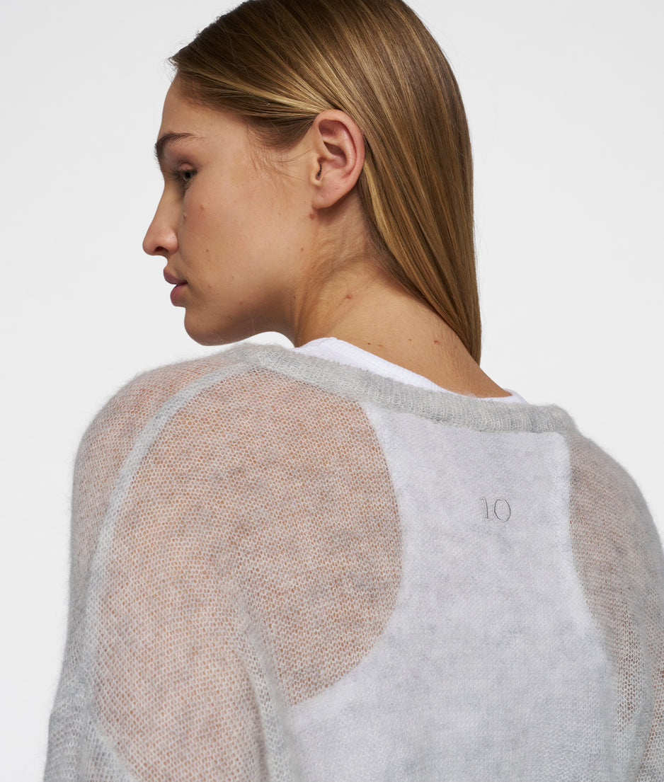 knit sweater | light grey melee