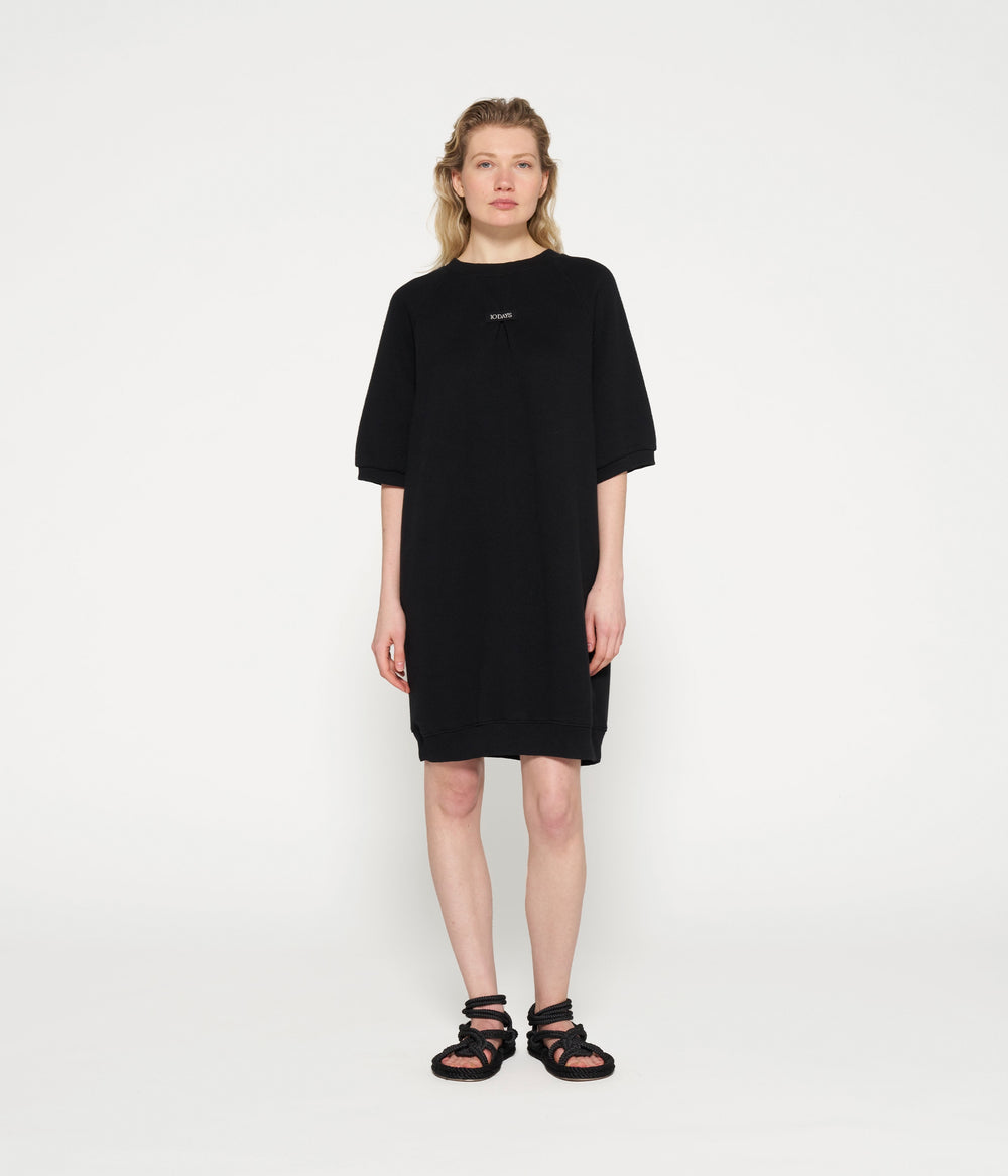 short sleeve sweat dress | black