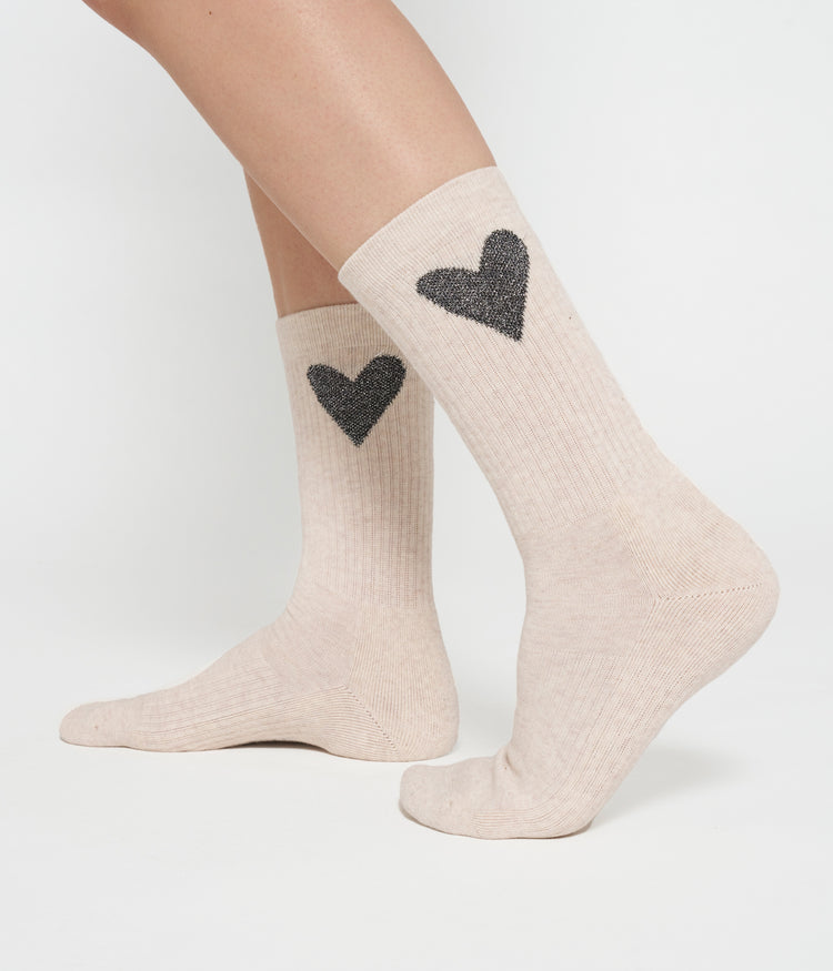 socks heart | soft white melee