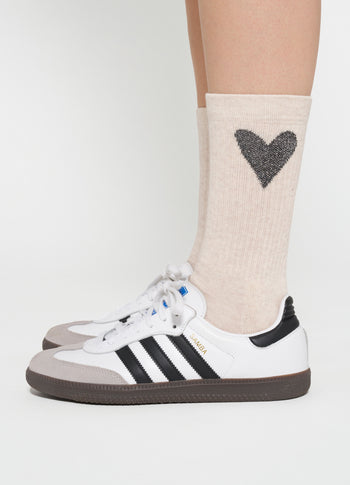 socks heart | soft white melee