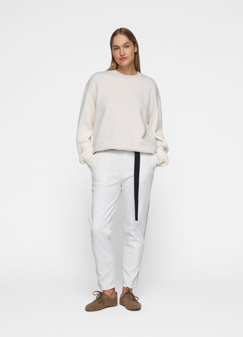 statement sweater knit sleeves | soft white melee