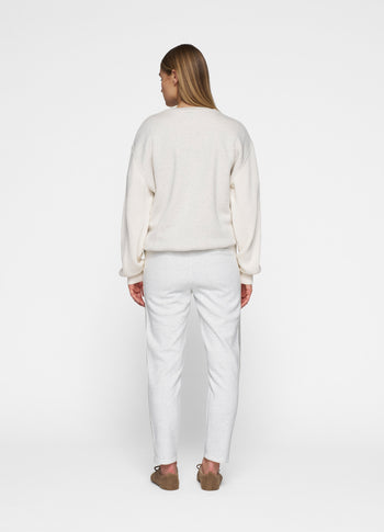 statement sweater knit sleeves | soft white melee