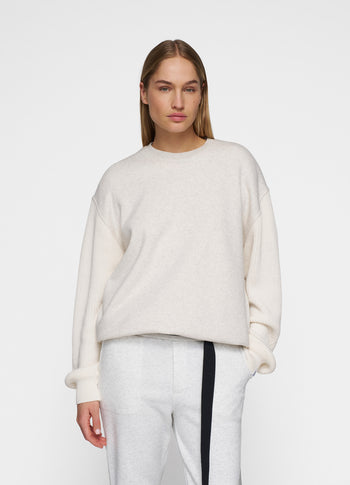 statement sweater knit sleeves | soft white melee