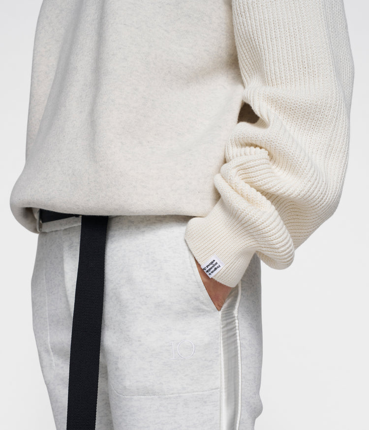 statement sweater knit sleeves | soft white melee