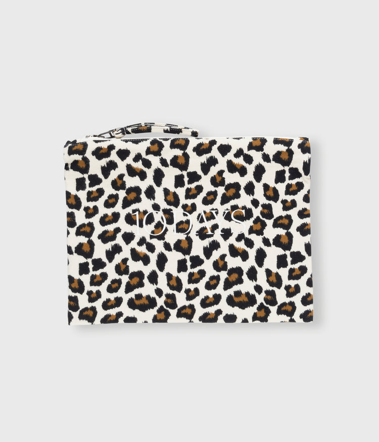 pouch fleece leopard | ecru