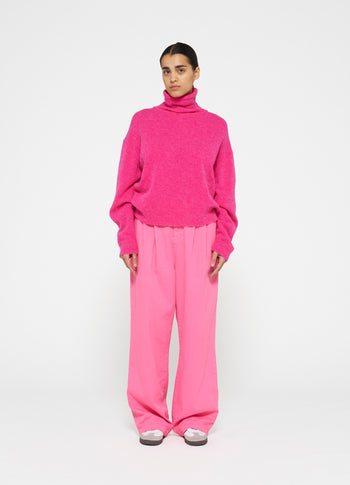 coll sweater soft knit | bright pink