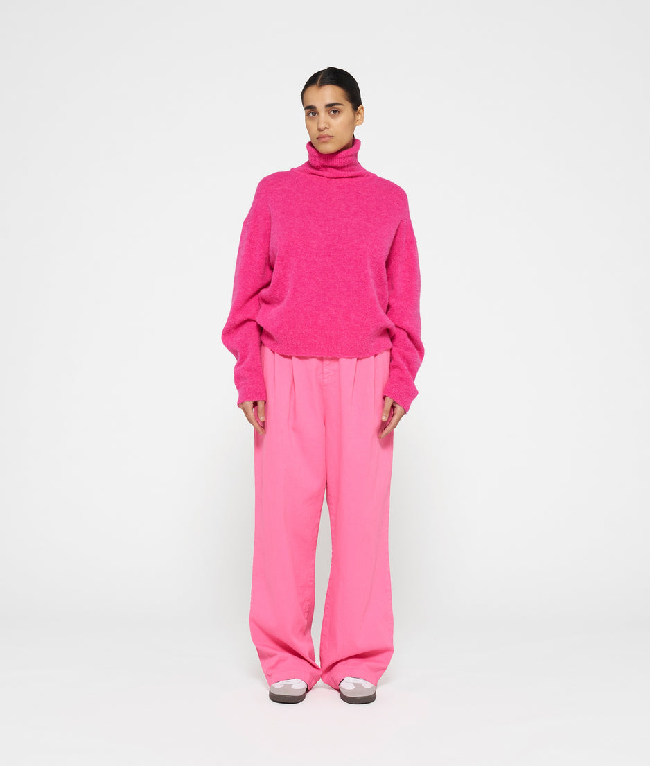 coll sweater soft knit | bright pink